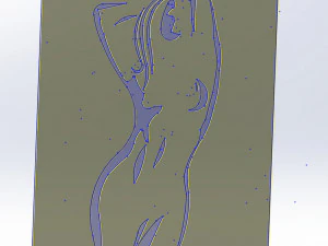 20 DXF File CNC g-code Industrial Laser Cut WOMEN Vinil PANEL Nr0540 3D Model