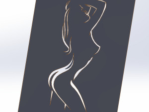 20 DXF File CNC g-code Industrial Laser Cut WOMEN Vinil PANEL Nr0540 Modèle 3D