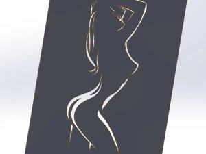 20 DXF File CNC g-code Industrial Laser Cut WOMEN Vinil PANEL Nr0540 3D Model