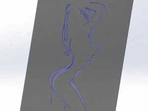 20 DXF File CNC g-code Industrial Laser Cut WOMEN Vinil PANEL Nr0540 3D Model