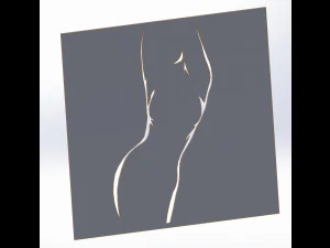 20 DXF File CNC g-code Industrial Laser Cut WOMEN Vinil PANEL Nr0540 3D Model