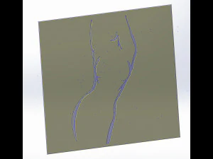 20 DXF File CNC g-code Industrial Laser Cut WOMEN Vinil PANEL Nr0540 3D Model