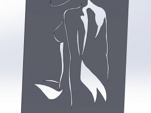 20 DXF File CNC g-code Industrial Laser Cut WOMEN Vinil PANEL Nr0540 Modèle 3D