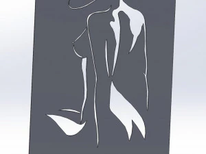 20 DXF File CNC g-code Industrial Laser Cut WOMEN Vinil PANEL Nr0540 3D Model