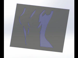 20 DXF File CNC g-code Industrial Laser Cut WOMEN Vinil PANEL Nr0540 3D Model
