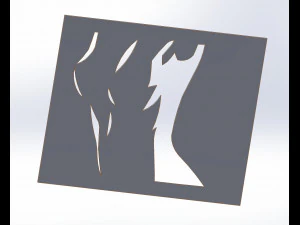 20 DXF File CNC g-code Industrial Laser Cut WOMEN Vinil PANEL Nr0540 3D Model