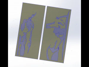 20 DXF File CNC g-code Industrial Laser Cut WOMEN Vinil PANEL Nr0540 3D Model