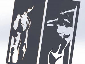 20 DXF File CNC g-code Industrial Laser Cut WOMEN Vinil PANEL Nr0540 3D Model