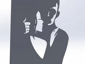 20 DXF File CNC g-code Industrial Laser Cut WOMEN Vinil PANEL Nr0540 3D Model