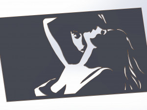 20 DXF File CNC g-code Industrial Laser Cut WOMEN Vinil PANEL Nr0540 Modèle 3D
