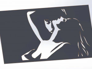 20 DXF File CNC g-code Industrial Laser Cut WOMEN Vinil PANEL Nr0540 3D Model