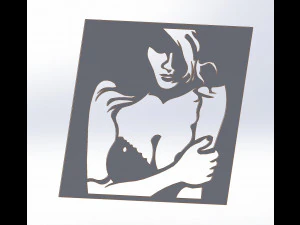 20 DXF File CNC g-code Industrial Laser Cut WOMEN Vinil PANEL Nr0540 3D Model