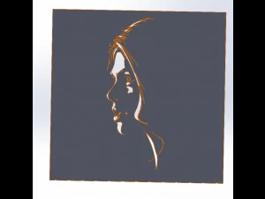 18 File DXF CNC g-code Industrial Laser Cut WOMANS FACE Vector Plasma Nr0541 3D Model