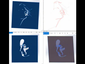 18 File DXF CNC g-code Industrial Laser Cut WOMANS FACE Vector Plasma Nr0541 3D Model