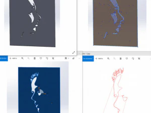 18 File DXF CNC g-code Industrial Laser Cut WOMANS FACE Vector Plasma Nr0541 3D Model