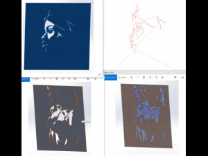 18 File DXF CNC g-code Industrial Laser Cut WOMANS FACE Vector Plasma Nr0541 3D Model