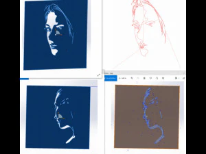 18 File DXF CNC g-code Industrial Laser Cut WOMANS FACE Vector Plasma Nr0542 3D Model