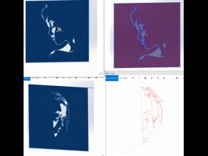 18 File DXF CNC g-code Industrial Laser Cut WOMANS FACE Vector Plasma Nr0542 3D Model