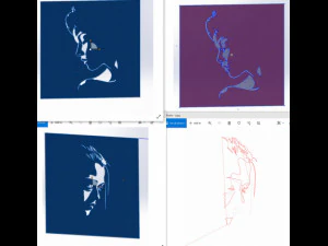 18 File DXF CNC g-code Industrial Laser Cut WOMANS FACE Vector Plasma Nr0542 3D Model