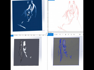 18 File DXF CNC g-code Industrial Laser Cut WOMANS FACE Vector Plasma Nr0542 3D Model