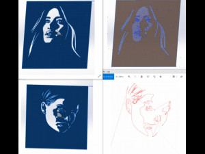18 File DXF CNC g-code Industrial Laser Cut WOMANS FACE Vector Plasma Nr0542 3D Model