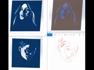 18 File DXF CNC g-code Industrial Laser Cut WOMANS FACE Vector Plasma Nr0542 3D Model