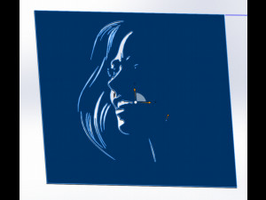 18 File DXF CNC g-code Industrial Laser Cut WOMANS FACE Vector Plasma Nr0542 3D Model