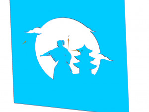 10 DXF File CNC gcode Industrial Laser Cut SAMURAI knight warrior Vinil Nr0601 3D मॉडल