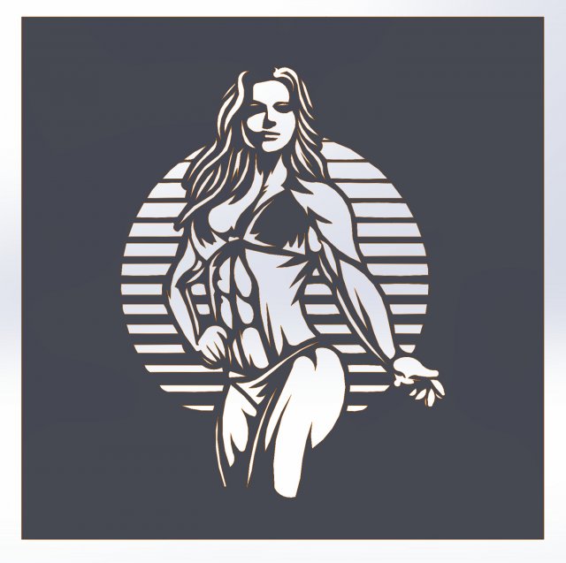 11 DXF File CNC ndustrial Laser Cut GYM Nr2 WOMEN decorative PANEL Nr0610 3D Model .c4d .max .obj .3ds .fbx .stl .blend 