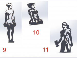 11 DXF File CNC ndustrial Laser Cut GYM Nr2 WOMEN decorative PANEL Nr0610 3D Model