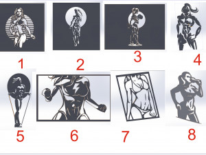 11 DXF File CNC ndustrial Laser Cut GYM Nr2 WOMEN decorative PANEL Nr0610 3D Model