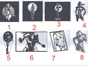 11 File DXF Taglio laser industriale CNC PALESTRA Nr2 PANNELLO decorativo DONNA Nr0610 Modello 3D