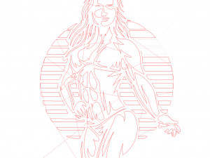 11 DXF File CNC ndustrial Laser Cut GYM Nr2 WOMEN decorative PANEL Nr0610 3D Model