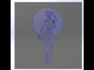 11 DXF File CNC ndustrial Laser Cut GYM Nr2 WOMEN decorative PANEL Nr0610 3D Model