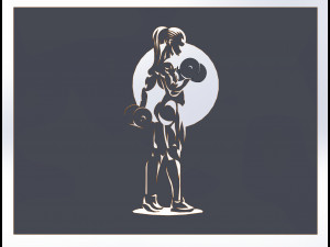 11 DXF File CNC ndustrial Laser Cut GYM Nr2 WOMEN decorative PANEL Nr0610 3D Model