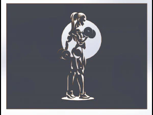 11 File DXF Taglio laser industriale CNC PALESTRA Nr2 PANNELLO decorativo DONNA Nr0610 Modello 3D