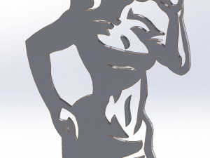 11 DXF File CNC ndustrial Laser Cut GYM Nr2 WOMEN decorative PANEL Nr0610 3D Model