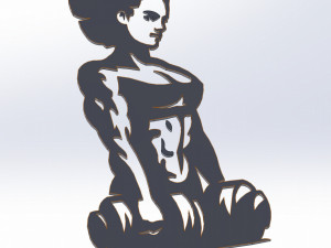 11 DXF File CNC ndustrial Laser Cut GYM Nr2 WOMEN decorative PANEL Nr0610 3D Model
