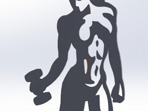 11 DXF File CNC ndustrial Laser Cut GYM Nr2 WOMEN decorative PANEL Nr0610 3D Model