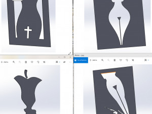 16 DXF file CNC 2 G-CODE IndLaser Cut router plasma water POSTER PANEL Nr0630 Modello 3D