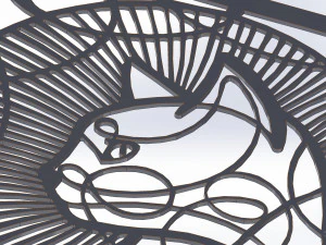 4 DXF File CNC g-code Industrial Laser Animal Vector DXF Plasma Router Nr0650 3D Model