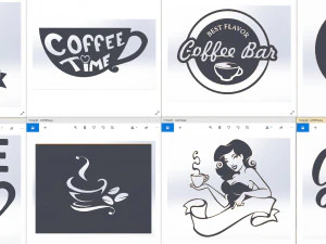 10 DXF File CNC g-code Industrial Laser DECORATIVE PANEL COFFE Plasma Nr0651 3D Model