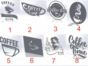 10 DXF File CNC g-code Industrial Laser DECORATIVE PANEL COFFE Plasma Nr0651 3D Model