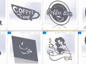 10 DXF File CNC g-code Industrial Laser DECORATIVE PANEL COFFE Plasma Nr0651 3D Модель
