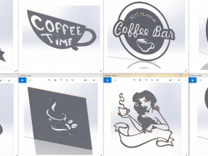 10 DXF File CNC g-code Industrial Laser DECORATIVE PANEL COFFE Plasma Nr0651 3D Model