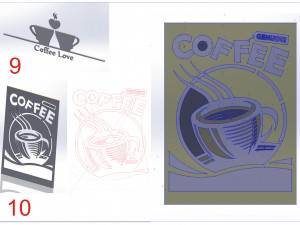 10 DXF File CNC g-code Industrial Laser DECORATIVE PANEL COFFE Plasma Nr0651 3D Модель