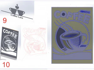 10 DXF File CNC g-code Industrial Laser DECORATIVE PANEL COFFE Plasma Nr0651 3D Model