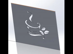 10 DXF File CNC g-code Industrial Laser DECORATIVE PANEL COFFE Plasma Nr0651 3D Model