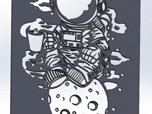 20 File DXF CNC g-code Laser industriale PANNELLO DECORATIVO CAFF&Egrave; Plasma Nr0653 Modello 3D