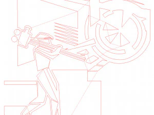 12 DXF File CNC g-code Industrial Laser Cut PROPAGANDA decorative -promo Nr0660 3D Model